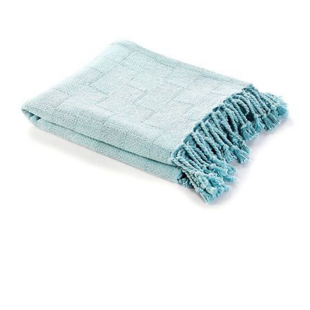 Lr Home Grayson Solid Reversible Throw, Blue, 50”*60”